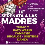 La Municipalidad invita a los vecinos a celebrar la XVI “Serenata a las Madres” en B° Cuyaya