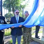 Se llevó a cabo el acto de reposición de banderas en el acceso sur de la ciudad