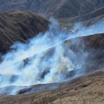 Volcán: brigadistas salvaron una vivienda de las llamas y contuvieron el fuego en Chilcayoc